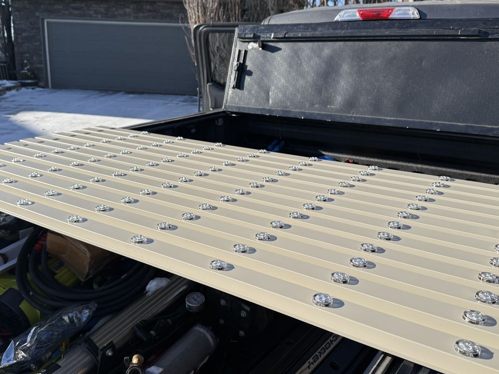 Lengths of colour-matched Luminair track with sealed LED modules fitted, ready to install